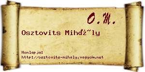 Osztovits Mihály névjegykártya