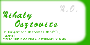 mihaly osztovits business card